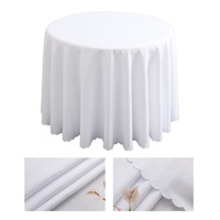 Nappe ronde en tissu polyester jacquard damassé personnalisable pour les fêtes de mariage, grandes nappes en lin blanc uni