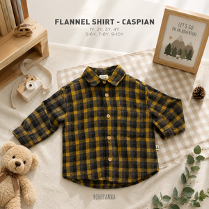Cómoda camiseta de franela para niños con estilo atemporal y tela de mezcla de algodón diseñada para aventuras cotidianas y uso relajado. - Product Image 1
