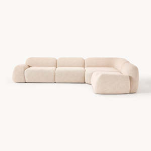 Divano Componibile a L Imbottito Morbido e Confortevole, Set di Divani in Tessuto di Lusso Leggero, Arredamento Moderno per Soggiorno - Product Image 4