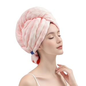 Gorro de Secado de Cabello de Felpa de Coral, Secado Rápido, Altamente Absorbente, Suave y Duradero, <span class=keywords><strong>Toalla</strong></span> de Cabello Tipo <span class=keywords><strong>Turbante</strong></span> para Baño y Ducha - Product Image 4