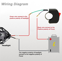 Saklar lampu LED motor Rocker Switch untuk skuter & Tuning sepeda bagian tombol tekan Switch untuk motor sepeda Electrombile