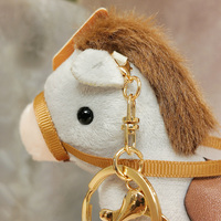 Prêt à expédier – Vente en gros – Porte-clés personnalisé en peluche douce de 10 cm en forme de cheval – Animaux en peluche en stock