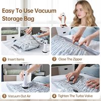 Nouveau kit de sacs de rangement sous vide avec pompe à air électrique, sacs de compression réutilisables pour vêtements, couettes et rangement de voyage