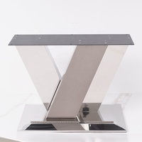 Vente en gros de pieds de table de salon contemporains en métal Base de table en inox pour dessus en verre en pierre de marbre Utilisation polyvalente dans la salle à manger
