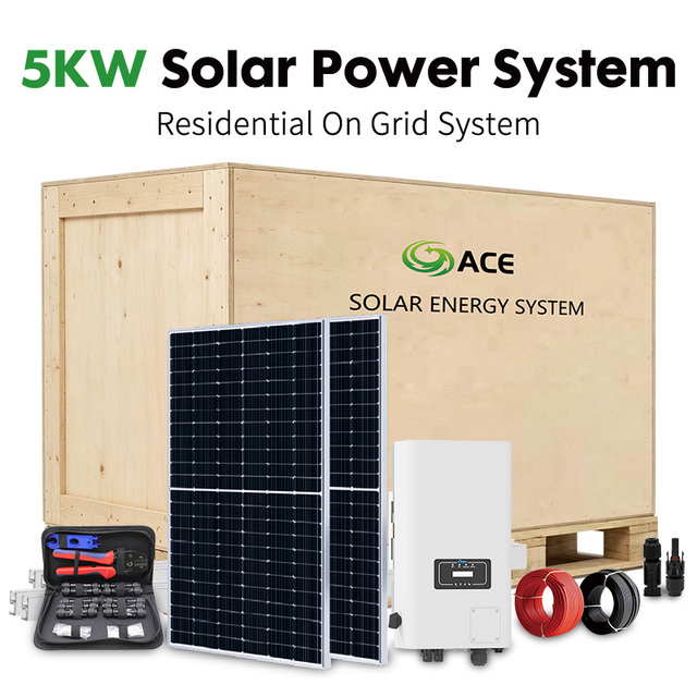 Residential 3kw 5kw 8kw On-Grid Solar Power System Grid Tied PV Kit for Rooftop Sustainable Energy Solution for Home
