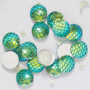 Strass en résine AB en forme d'écailles de poisson, dos plat, pour scrapbooking et décoration de mariage - Product Image 3