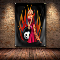 Poster Bendera Spanduk Wanita Cantik Seksi Las Vegas Dekorasi Seni Dinding Iklan 3x5FT Tanda Vintage Pub Klub