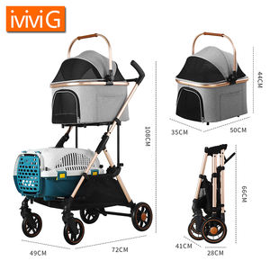 M302T aluminium lipat 4 roda Jogging Travel Stroller besar ganda anjing atau kucing pembawa hewan peliharaan - Product Image 3