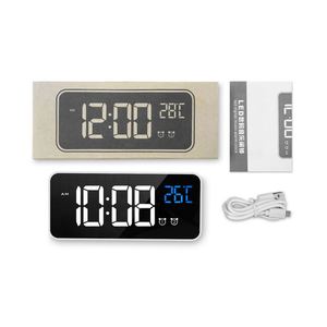Mini <b>Digital</b> ABS LED USB Charge Music Alarm <b>Clock</b> for Students Kids Electronic Date Temperature Voice Control Silent Touch - Product Image 3