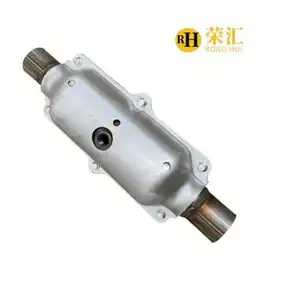 Stainless steel universal round catalytic converter with heat shield with extension pipe