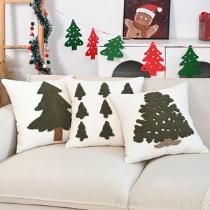 Nouveauté : Housse de coussin d'hiver douillette pour l'automne, Noël, 18 pouces, motif d'arbre de Noël mignon, en peluche - Product Image 6