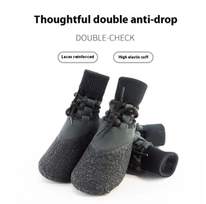 4PCS Set Winter Snow Dog Socks Waterproof Puppy Shoes Anti-Slip Outdoor Dogs Booties Solid Paw Protectors Classic Hot Pavement - Product Image 3