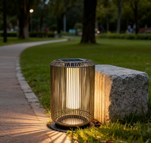 Lampe de bureau en rotin à énergie solaire offrant une <span class=keywords><strong>ambiance</strong></span> chaleureuse et relaxante ; Design confortable et moderne - Product Image 2