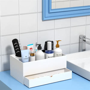 Support de sèche-cheveux en acrylique, <span class=keywords><strong>prix</strong></span> d'usine, organisateur transparent sur comptoir, support de rangement, porte-sèche-cheveux, salle de bains - Product Image 3