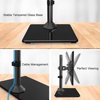 Support universel pour écran unique - Support de bureau autoportant pour écran de 13 à 32 pouces avec pivotement, hauteur réglable