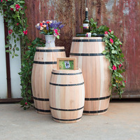 Baril de chêne naturel 50cm décor de baril de vin de bière en bois couleur de baril de vin rouge pour les expositions de bar seaux à glace de fête bacs à boissons