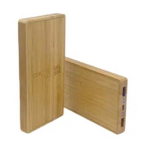 FSC Natur schnelles Aufladen 5000 mAh Slim Bamboo Power Bank mit Dual-USB-MIKRO für Outdoor und Reisen