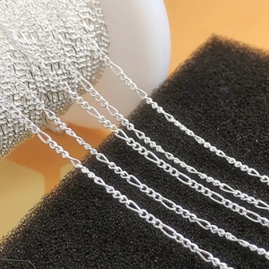 Excellent 3+1 <strong>Figaro</strong> <strong>Chain</strong> 925 <strong>Sterling</strong> <strong>Silver</strong> for Women Permanent Jewelry Making <strong>Gold</strong> Filled <strong>Chains</strong>
