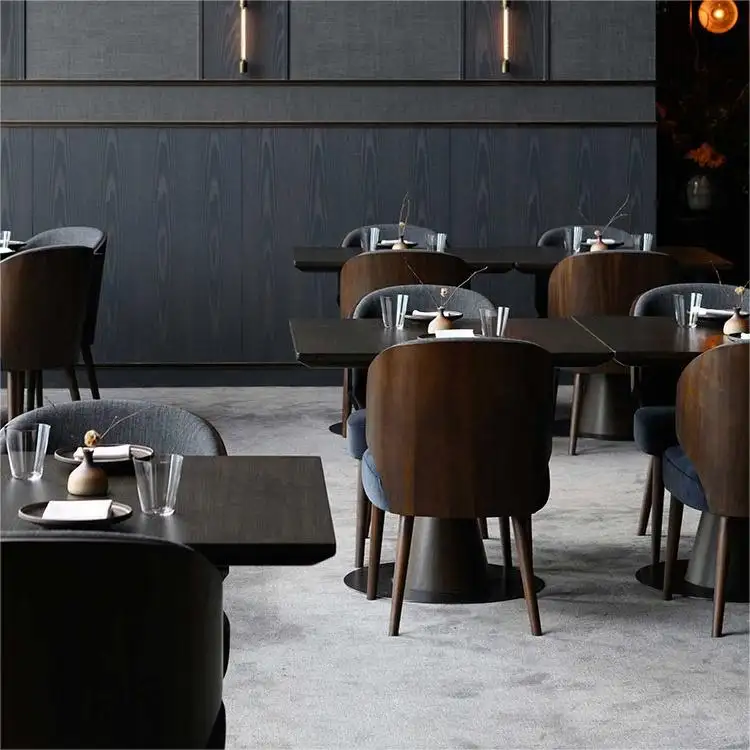 High quality modern hotel restaurant dining chairs and tables restaurant furniture wooden chair sets