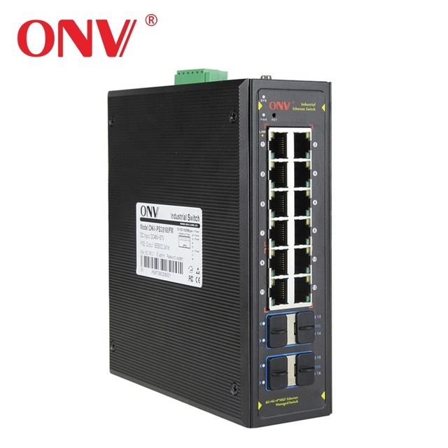 16 Port L3 Managed Industrial Gigabit Ethernet Switch Industrial Fiber Switch with 4*10G SFP+ Ports