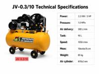 Compresseur d'air industriel Jiebao à grande puissance et grande cylindrée pour la réparation automobile, machine de protection à vapeur et à gaz, modèle