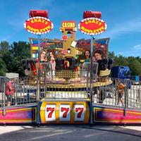 Manège de Roulette Fou à Thème Casino 777, Équipement d'Amusement Mobile Extérieur Portable pour Fêtes Foraines et Carnavals