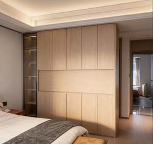 Juego de Armario de Lujo Personalizado BALOM con Puertas de Vidrio Esmerilado, Iluminación Interior LED y Estantes Extraíbles para Pantalones para Almacenamiento en el Dormitorio - Product Image 6