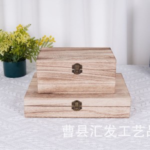 Caja de Madera Caoxian, Caja Rectangular de Madera de Paulownia para Guardar Joyas, 5.5 Pulgadas de Alto, Tipo Vertical F0113 - Product Image 1