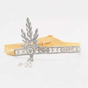 Bán Sỉ Vương Miện Đám Cưới Cổ Điển The <span class=keywords><strong>Great</strong></span> <span class=keywords><strong>Gatsby</strong></span> Baroque Cho Nữ Băng Đô Đính Đá Ngọc Trai Phụ Kiện Tóc - Product Image 2