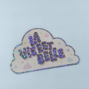 Custom Die-Cut <b>Vinyl</b> Stickers Printing Laser Rainbow Dot <b>Glitter</b> Die Cut Waterproof Cute Logo Design Cartoon Holographic Sticker - Product Image 2