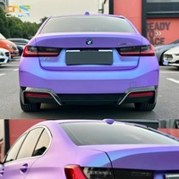 Vinilo para Envoltura de Autos Azul Satinado PET, Vinilo Metalizado con Liberación de Aire, Película de Cambio de Color para Autos, Sin Burbujas, Vinilo Camaleón para Envoltura de Carrocería