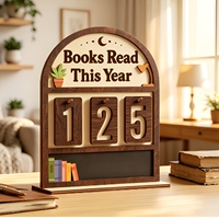 Compteur de livres lus en bois rotatif pour le suivi de la lecture, décoration de table, cadeau pour les lecteurs et les amoureux des livres