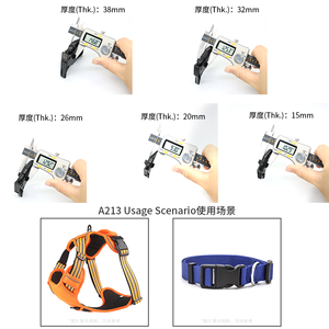 Sản Phẩm Vật Nuôi Phụ Kiện Tùy Chỉnh Đầy Màu Sắc Nhiệm Vụ Nặng Nề Đường Cong Khóa Con Chó Khai Thác Side Phát Hành Nhựa Con Chó Cổ Áo Khóa - Product Image 5