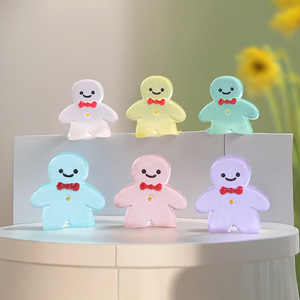 Nuevo lindo luminoso mini hombre de pan de jengibre micro paisaje adornos de nieve DIY accesorios de Navidad juguetes al por mayor bolsas ciegas - Product Image 1