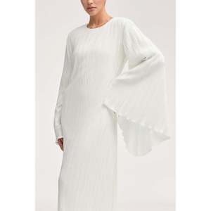 Robe de soirée longue en satin plissé blanc <span class=keywords><strong>Camille</strong></span> - Product Image 5
