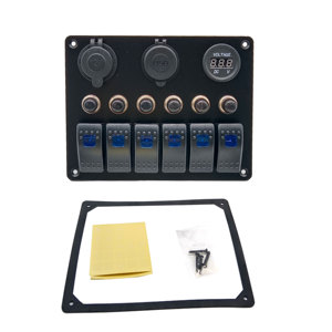 Panel <span class=keywords><strong>de</strong></span> interruptores basculantes a prueba <span class=keywords><strong>de</strong></span> agua <span class=keywords><strong>de</strong></span> 12V y 24V, material ignífugo con <span class=keywords><strong>lentes</strong></span> rojas, verdes, azules, naranjas y blancas, interruptores marinos - Product Image 3