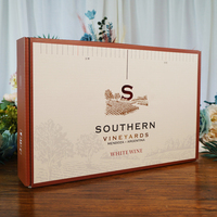Caja de Vino de Cartón Corrugado de Lujo Personalizada para Seis Botellas, Empaque de Whisky, Caja de Regalo de Vino de Papel Rígido