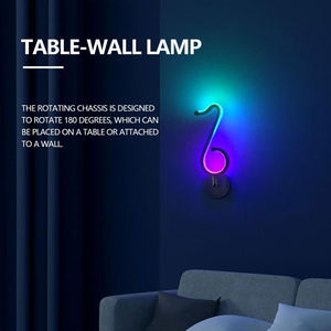 Lampe de table LED, appliques murales, veilleuse RGB en forme de note de musique 180. Support rotatif pour TikTok Live, idéal pour les fêtes, bars, salles de jeux et la décoration de chambre - Product Image 3
