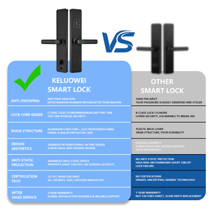 <span class=keywords><strong>Cerradura</strong></span> Inteligente Eléctrica KROVI G09 de Aluminio Negra con Huella Dactilar y RFID, con Memoria <span class=keywords><strong>para</strong></span> Tarjetas y Control por Aplicación Tuya <span class=keywords><strong>para</strong></span> Proyectos (Gran Venta) - Product Image 2