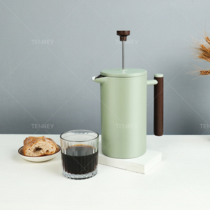 Cafetière à piston portable Tenrey <span class=keywords><strong>Pastel</strong></span> Green, cafetière à piston française en acier inoxydable - Product Image 2