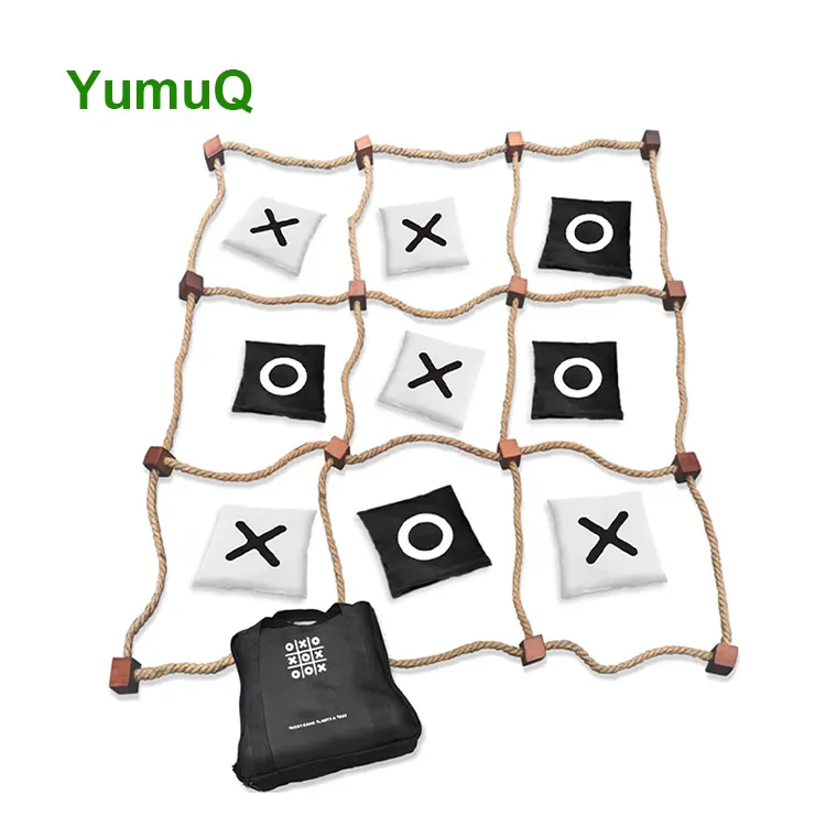 YumuQホット販売屋外昇華高品質ジャイアントティックタックつま先の装飾チェスボード子供のための木製ファミリーゲーム