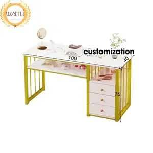 Salon de beauté simple double ongles bureau ongles table et chaise ensemble combinaison meubles de salon de beauté manucure européenne barre à ongles