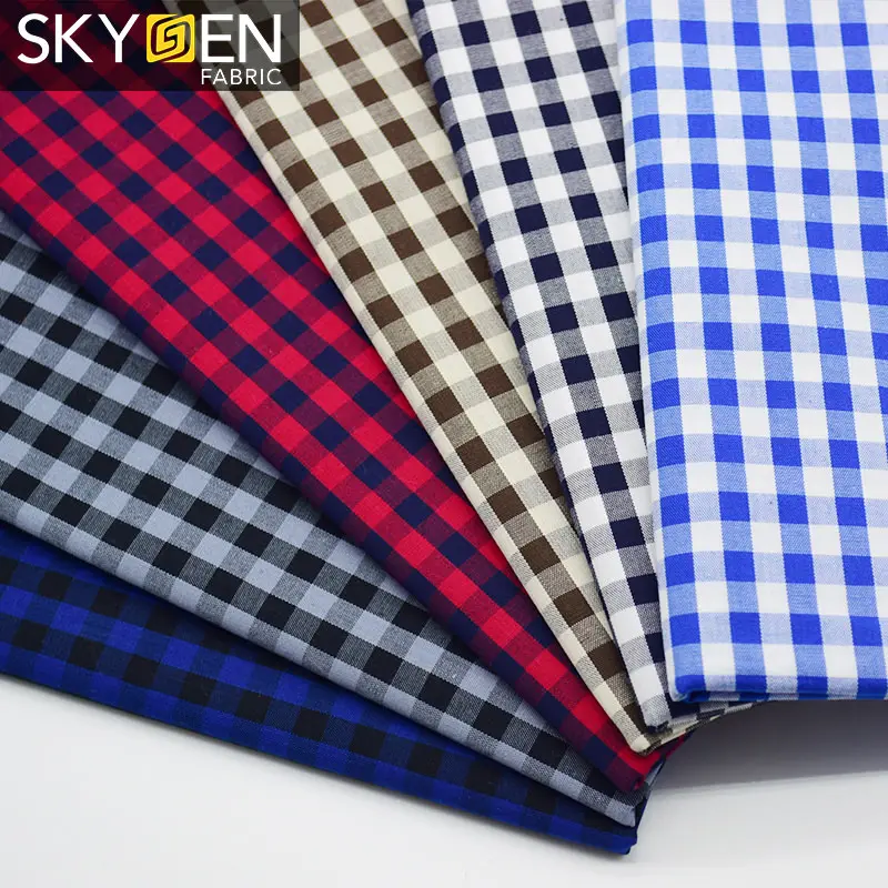 अद्भुत Skygen नरम कपास की जांच बुना फैशन डिजाइन कपड़े कमीज़ बनाने के लिए