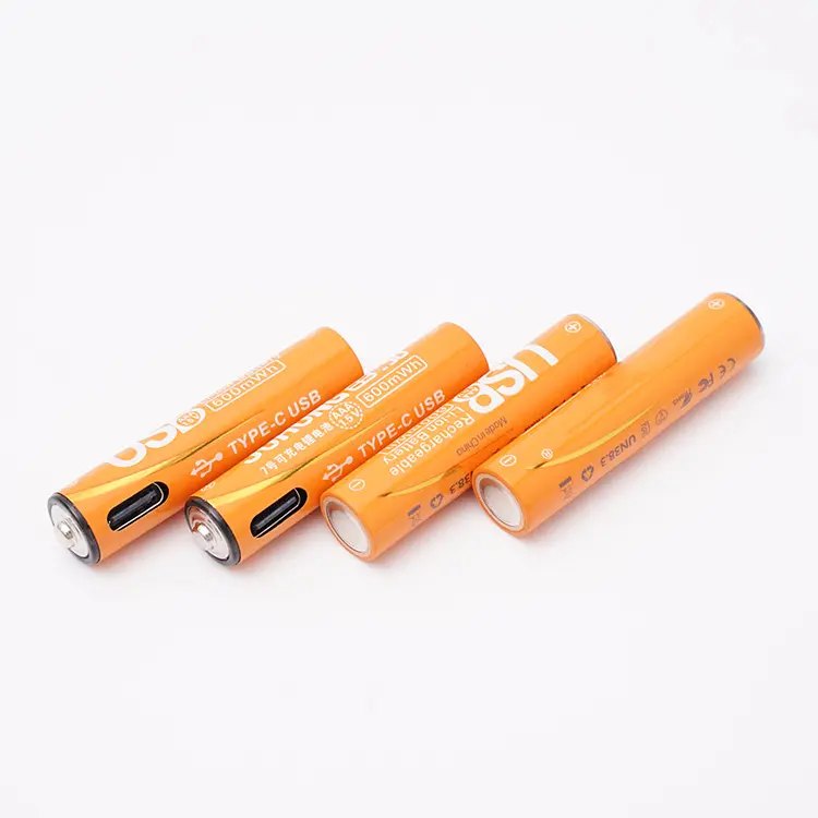 Quick Charge 1.5V 1.6V NCA 600 MWH chargeable batteries nickel 1.5v cell AAA USB Type C battery