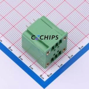 DB2EVHM-3.5-2*3P-GN Plug-in Terminal Block Through hole,P=3.5mm Connector Board-to-Board / Socket Closed Screw Fixing 2x3P 3.5mm - Product Image 1