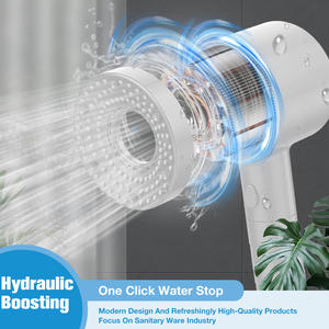 Aerosol de ducha de 3 funciones, mini cabezal de ducha de mano de viaje Blanco con funciones de encendido/apagado - Product Image 2