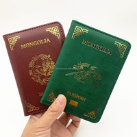 Personalizado RFID PU cuero pasaporte titular tarjetas carpeta Protector documento almacenamiento bolsa carteras cubierta