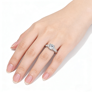 Bague de fiançailles en or massif 10K14K18K avec diamant CVD cultivé en laboratoire IGI pour homme et femme, élégante pour les fêtes - Product Image 4