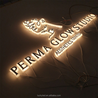 Enseigne lumineuse personnalisée avec logo d'entreprise, lettres en relief 3D en métal/acrylique rétroéclairées, enseignes publicitaires