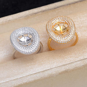 แหวนเงินแท้ S925 สำหรับผู้หญิง อุปกรณ์ DIY สไตล์หรูหราเบาๆ ไข่มุกเม็ดเดี่ยวขนาด 11-12 มม. บนฐานเปล่า รุ่น A6031 - Product Image 1